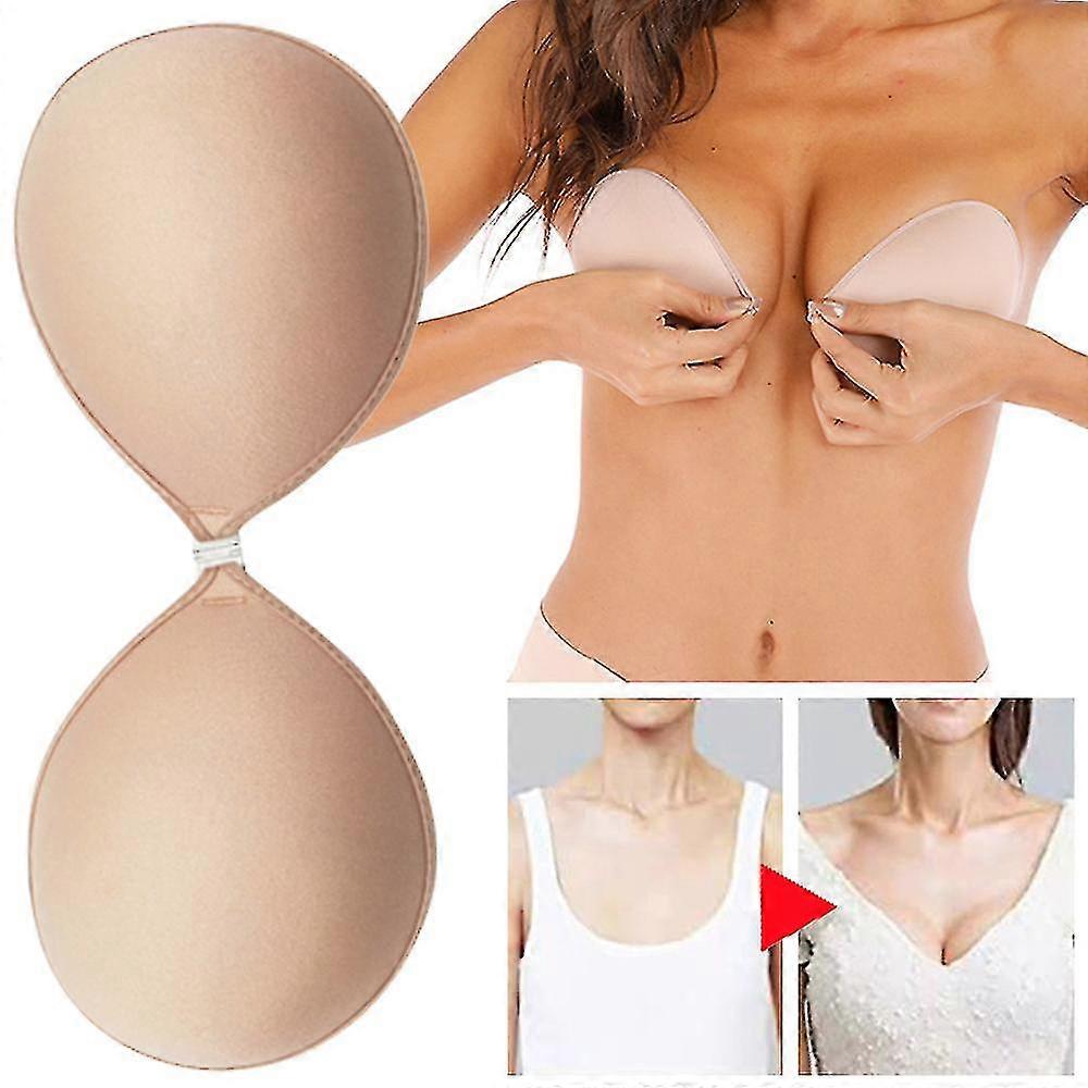 Womens Strapless Sticky Bra Invisible Adhesive Push Up Bra Backless Bra