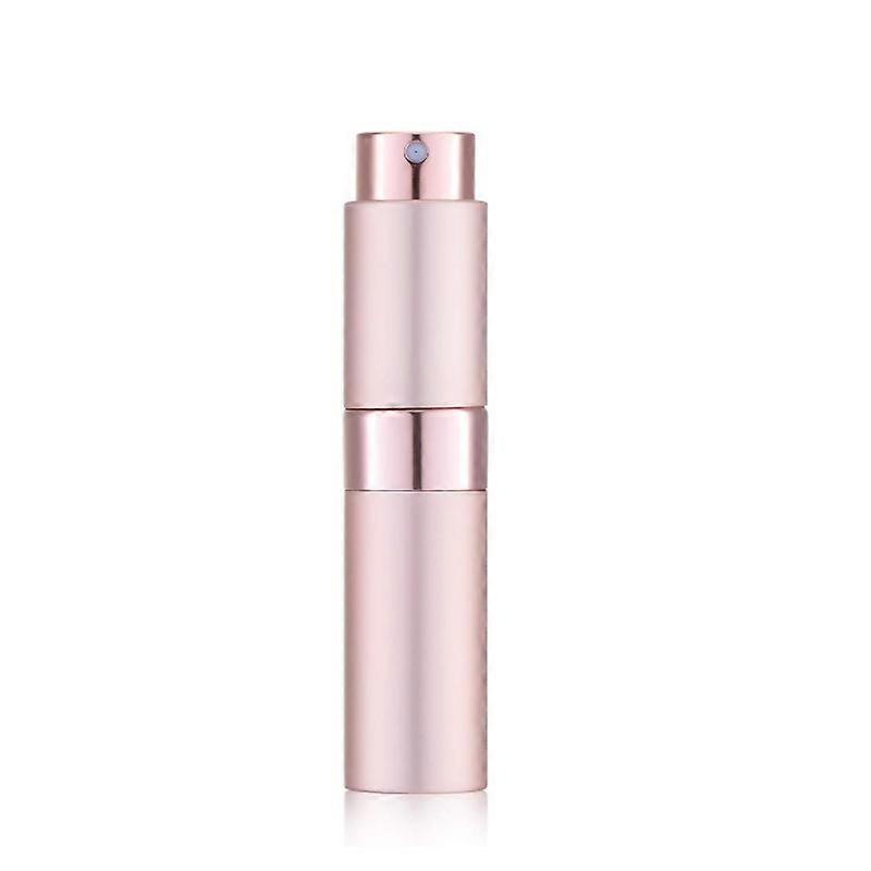Refillable Perfume Atomiser Aluminium 8 ml Rotatable with Hidden Top, Empty Glass Pocket Travel Atomiser for Perfume and Aftershave,Pink