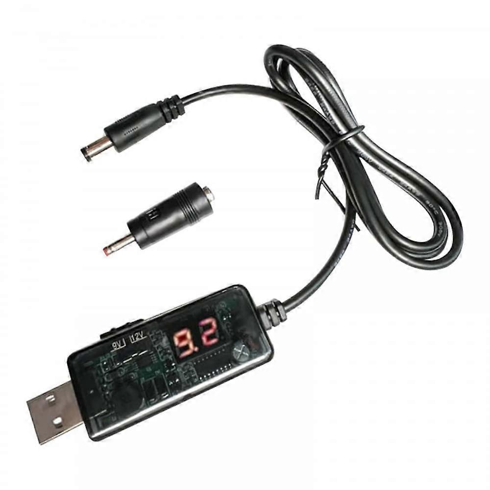 USB to DC Booster Cable, DC5.5/3.5mm Router Step Up Cable Power Boost Line 5V to 9V/12V for Router