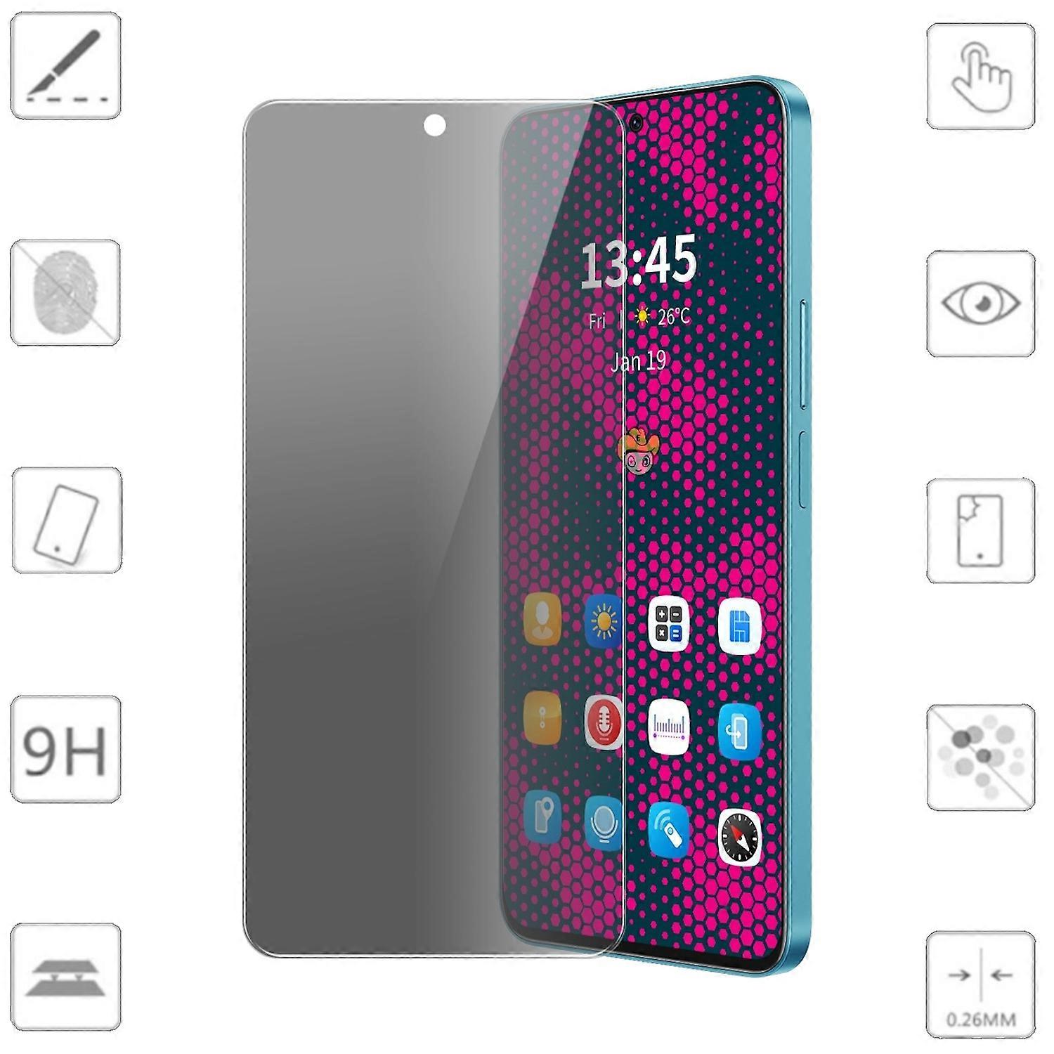 For Samsung Galaxy S24 FE 1x 2.5D 0.26mm Privacy Protector H9 Tempered Glass