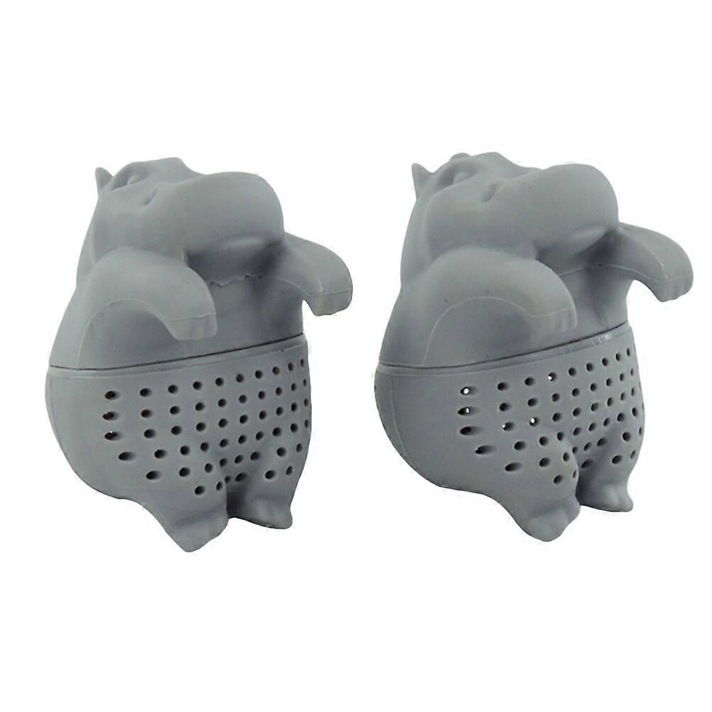 Hippo Silicone Tea Infuser Tea Loose Leaf Tea Strainer Filter Diffuser Kitchen Tools Gadgets (Grey)