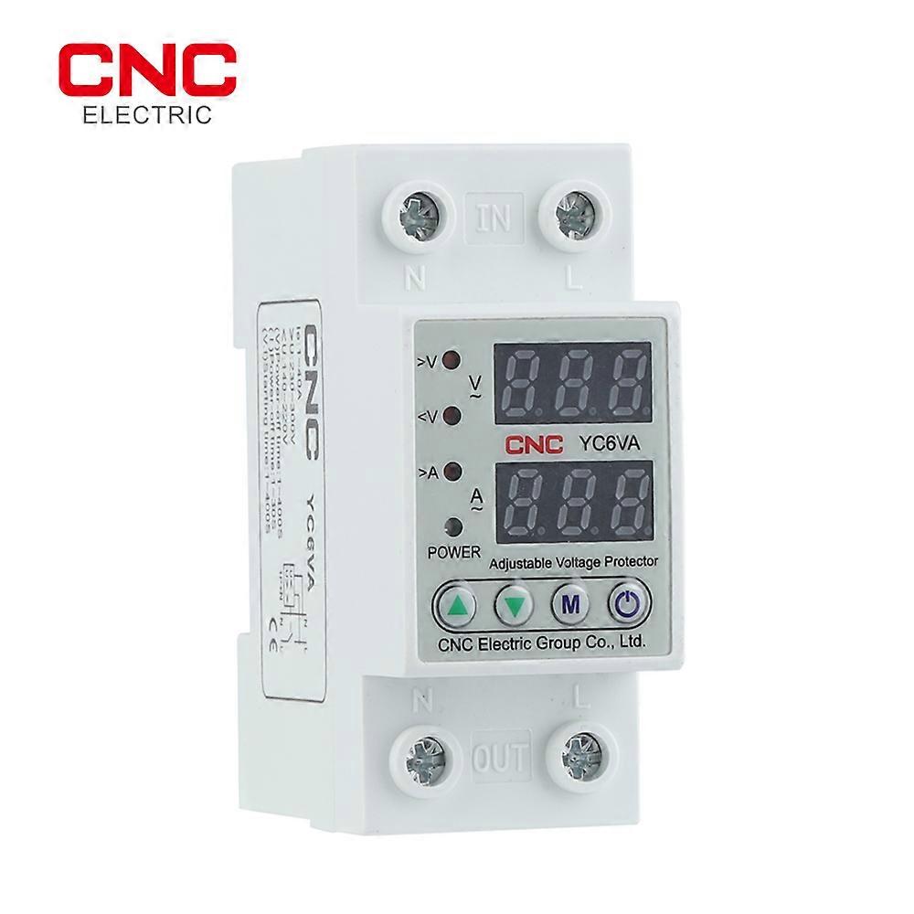 CNC YC6VA Dual LED Display 230V Din Rail Adjustable Over Under Voltage Current Protective Device Protector Relay