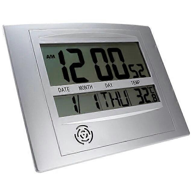 Digital Wall Clocks Atomic Desk Alarm Large Display Battery Operated Calendar Wall Sticks Home Office Indoor Temperature Clock