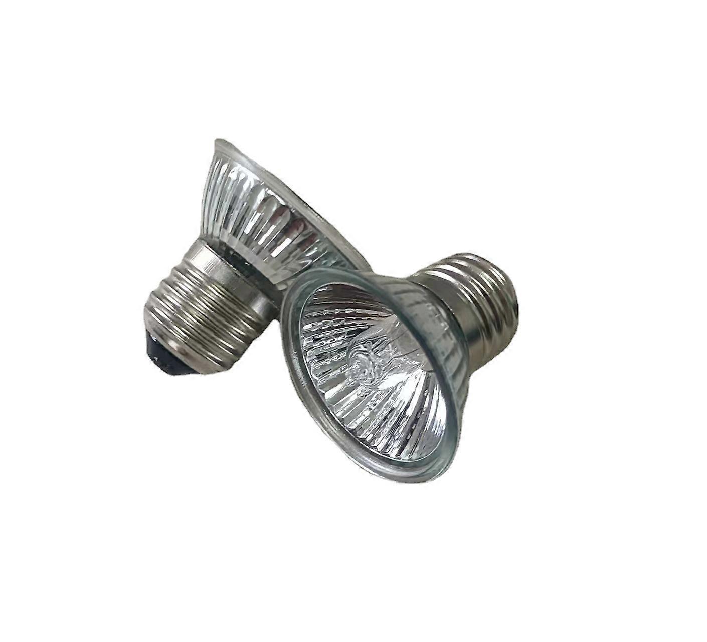 2Pcs E27 50W Reptile Heating Light Bulb, UVA UVB Full Spectrum Sun Lamp for Lizard Tortoise Spider