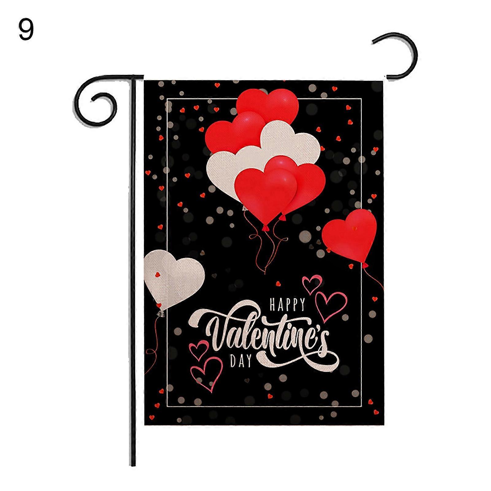 MengXi Saint Valentin Style Double Face Impression Drapeau Bannière Maison Jardin Party Decor
