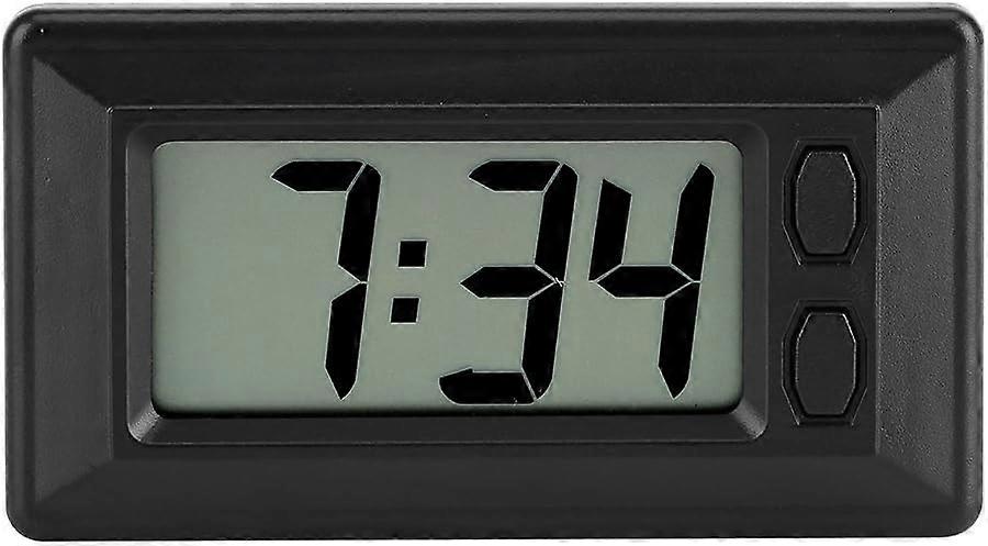Digital Clock Portable Car Electronic Clock (Black) (1Pcs)