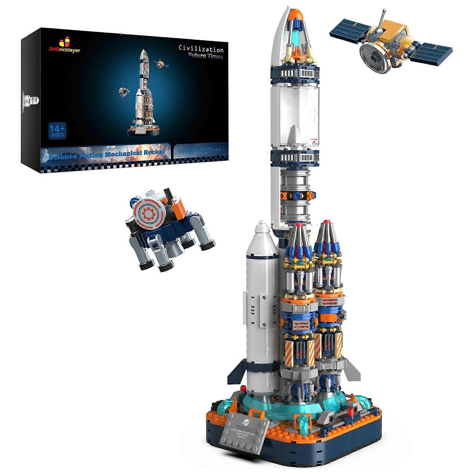 JMBricklayer Space Rocket Building Sets for Boys 8-14 Adults, Spaceship Exploration Space Toys, Space Shuttle Rocket Ship Collectible Display Model Se