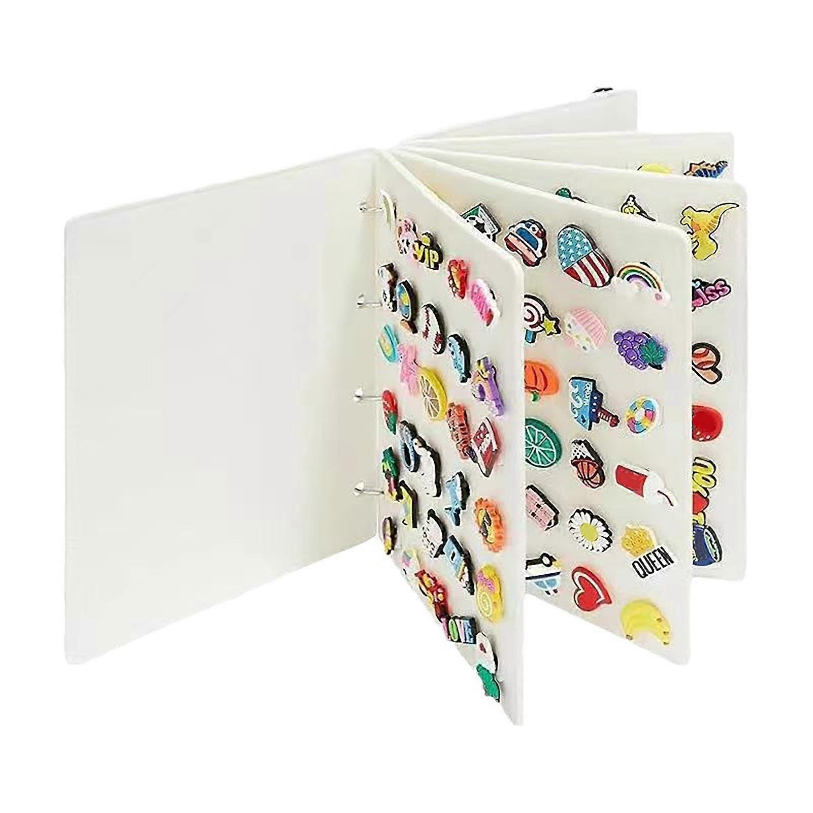 Shoe Buckle Storage Organizer with Removable Pages Portable Size Easy to Carry Felt Organizer Shoe Buckles Charms Display Book Jikaix