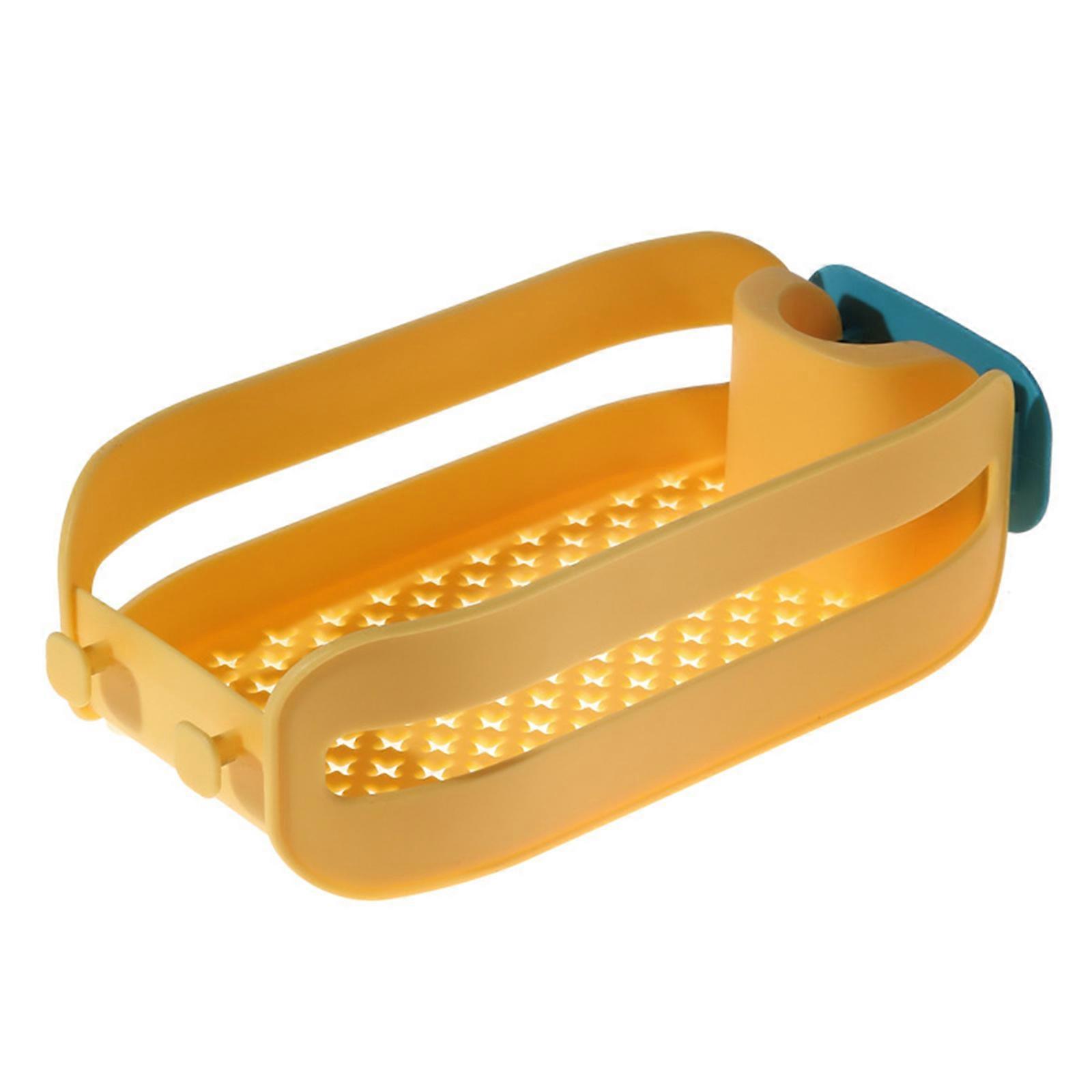 2-in-1 Home Sink Storage Box Durable Easy Installation Creative 21 X 10cm With Hook Design PP Kitchen Faucet Shelf