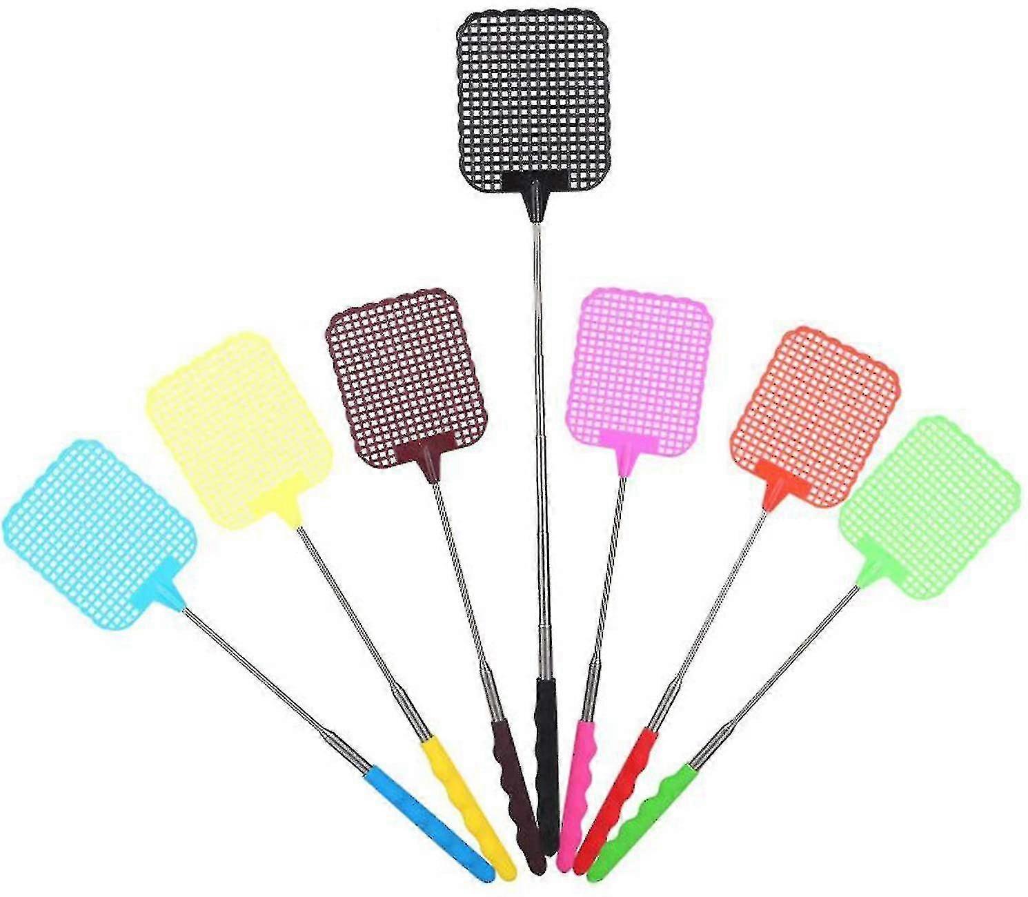 Extendable Fly Swatter, Set Of 7 Telescopic Fly Swats, Manual Pest Control, Retractable Fly Swatter
