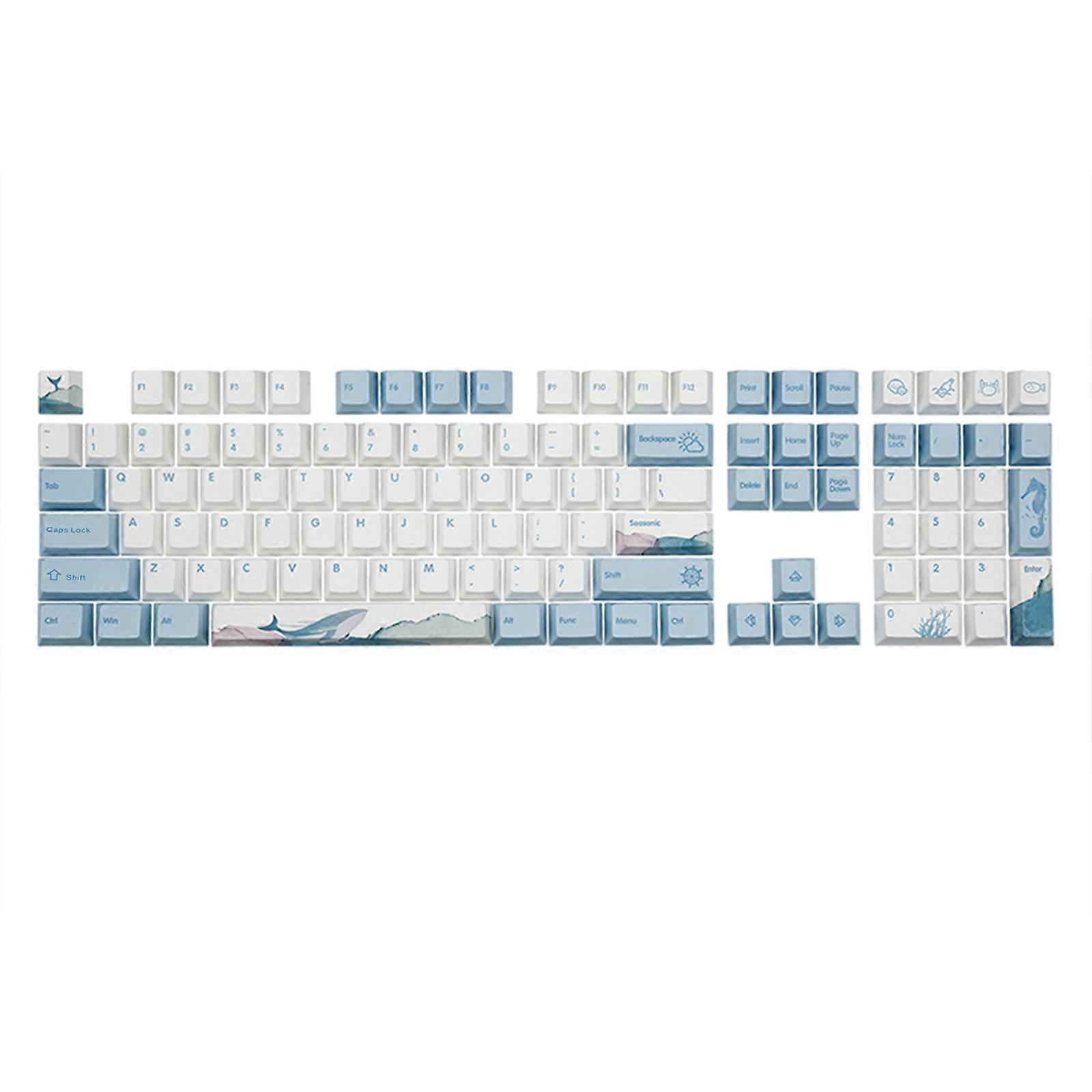 5-sided Dye-sublimation Pbt 110 Keys Dolphin Theme Keycaps