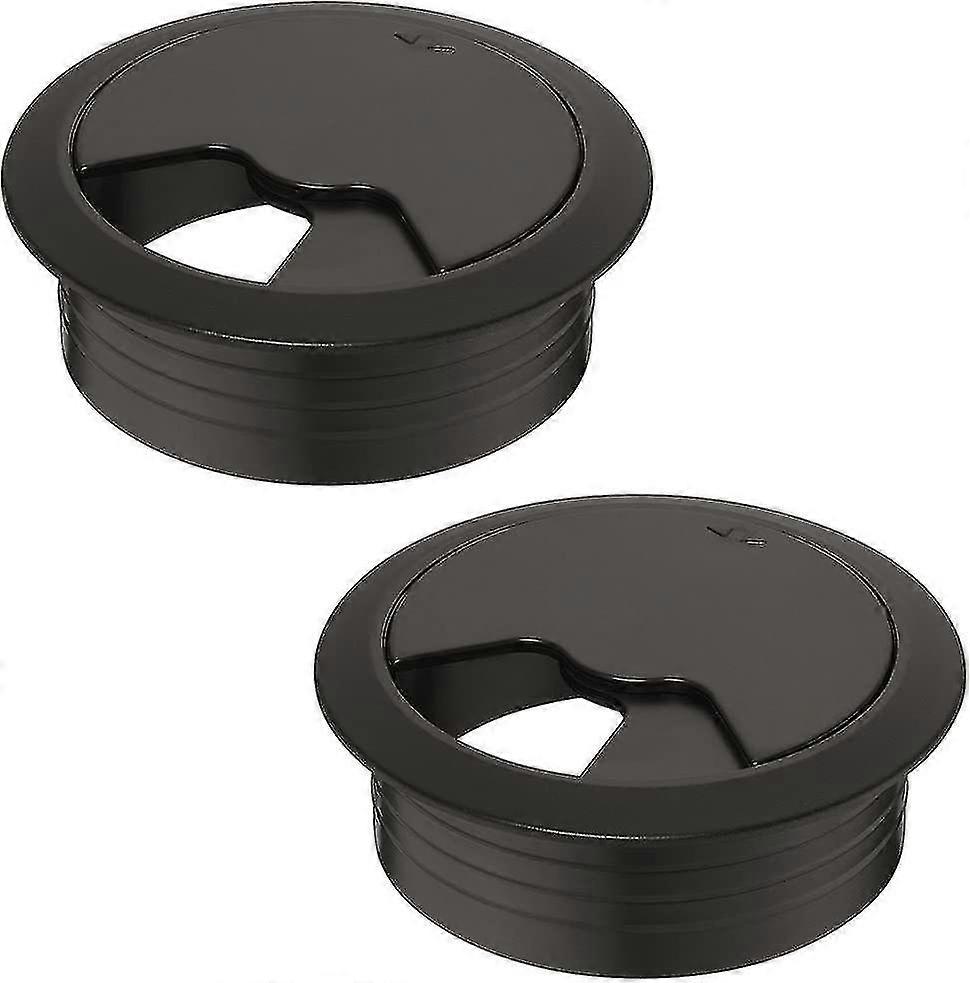 Cable Grommet Desk Diameter 70mm - Set Of 1 Desk Cable Guide Plastic Black - Cable Through Sheet - For More Organization And Overview In The Workplace