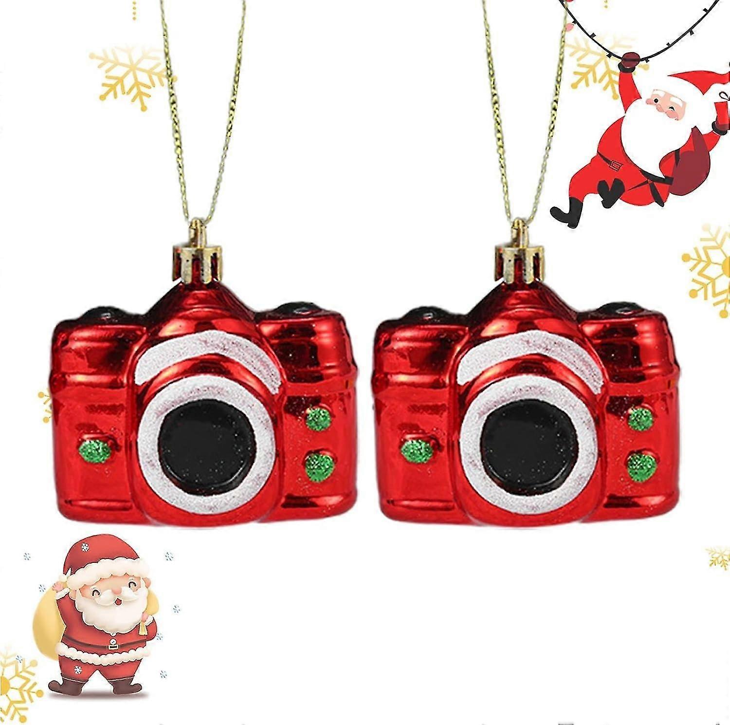 Christmas Hanging Pendant Decoration - 2Pcs Red Camera Fish Hanging Christmas Tree Ornaments | Christmas Fish Camera Decorative Pendant compatible wit