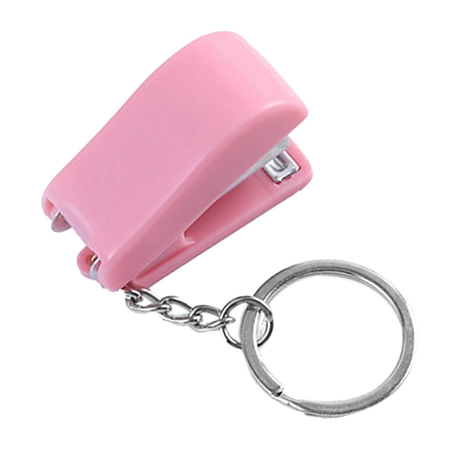 Mini Keychain Staplers Creativity Cute Lightweight Mini Stapler with Keychain for Student Writers