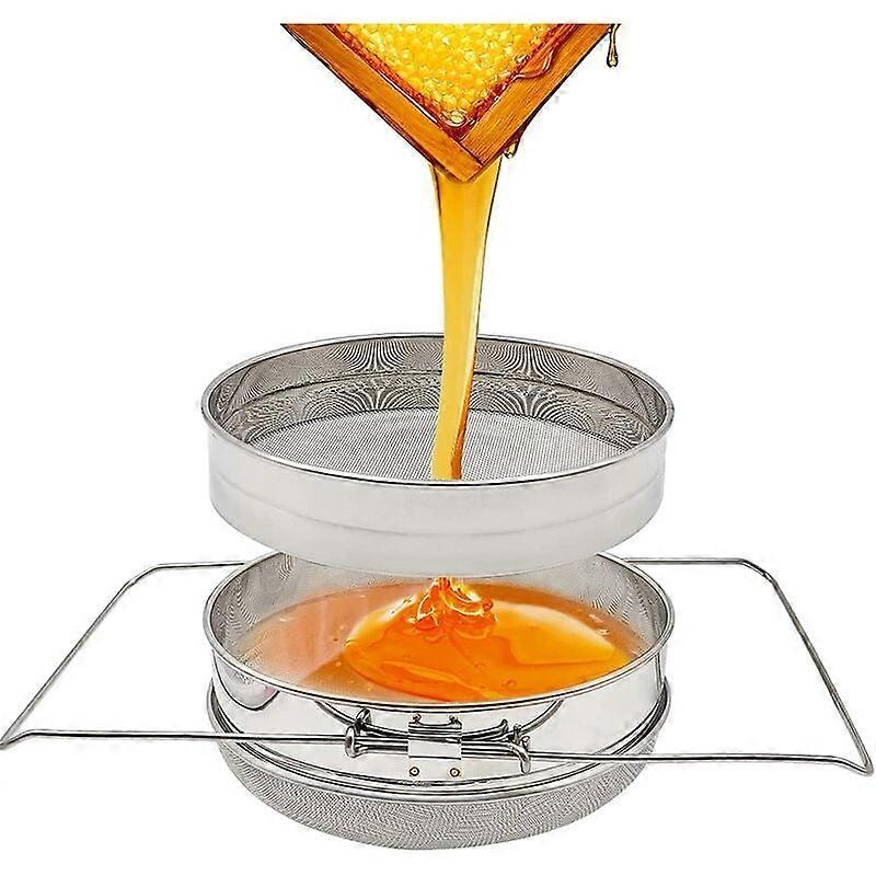 Honey Strainer, Double Sieve Mesh Filter, Beekeeping Equipment