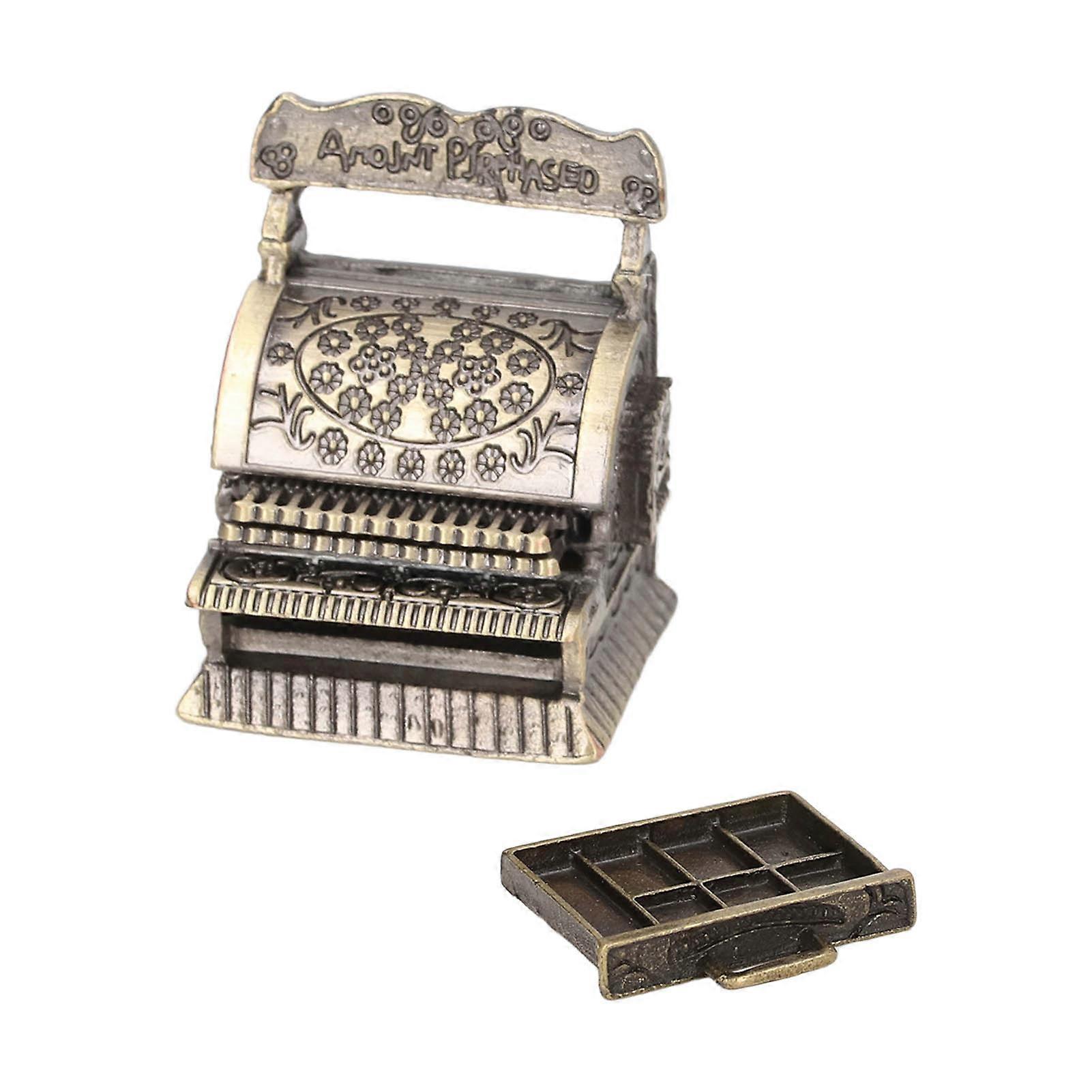 1:12 Mini modèle de caisse enregistreuse Mignon Accessoires de maison de poupée Simulation Scène de vie Modèle de caisse enregistreuse classique