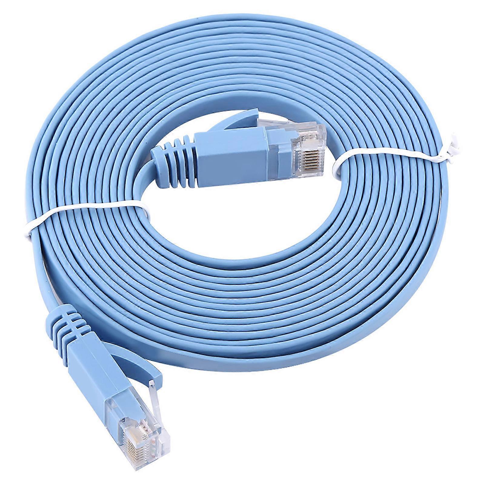 RJ45 CAT6 Ethernet Network Flat LAN Cable UTP Patch Router Cabluri 1000M Albastru 3meters