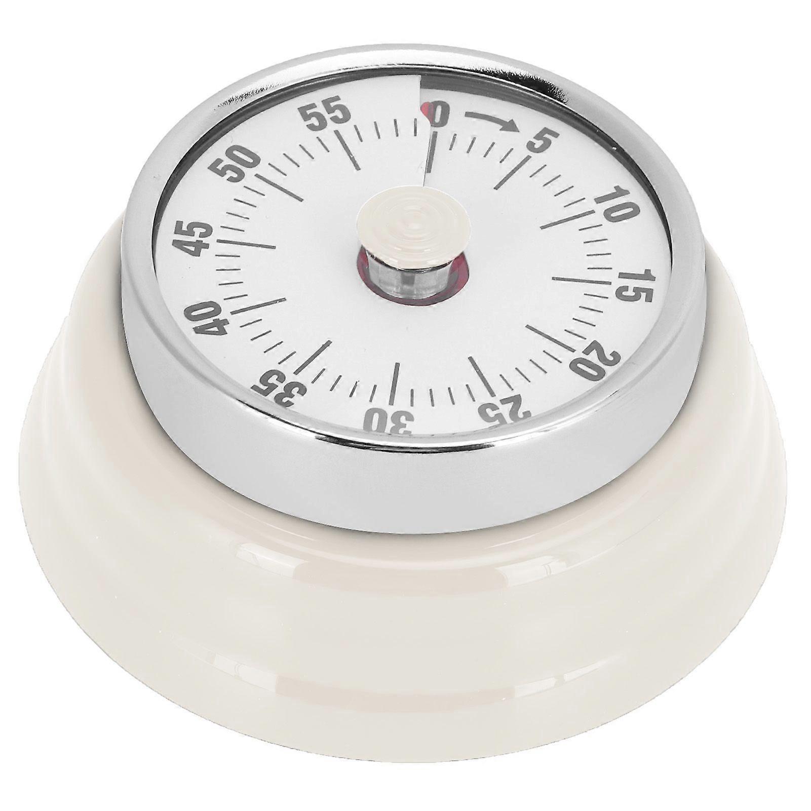 Magnetic Kitchen Timer Manual Mechanical Alarm Cooking Countdown Reminder for Time ManagementVisual Timer: White