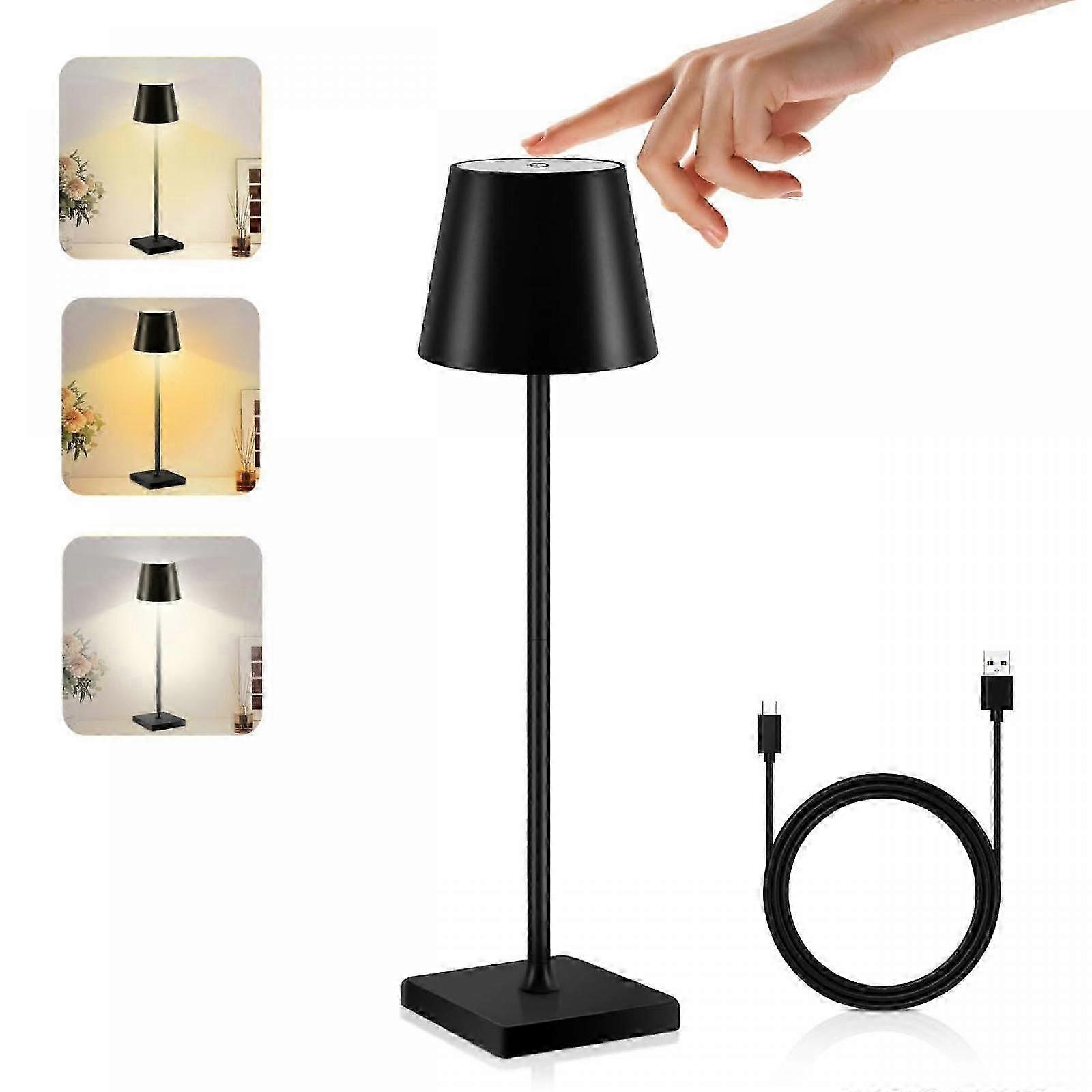 Lampe de table à LED Lampe de table à batterie à intensité variable à commande tactile sans fil 3000k-6000k Lampe de table intérieure et extérieure étanche Ip54 -gsla
