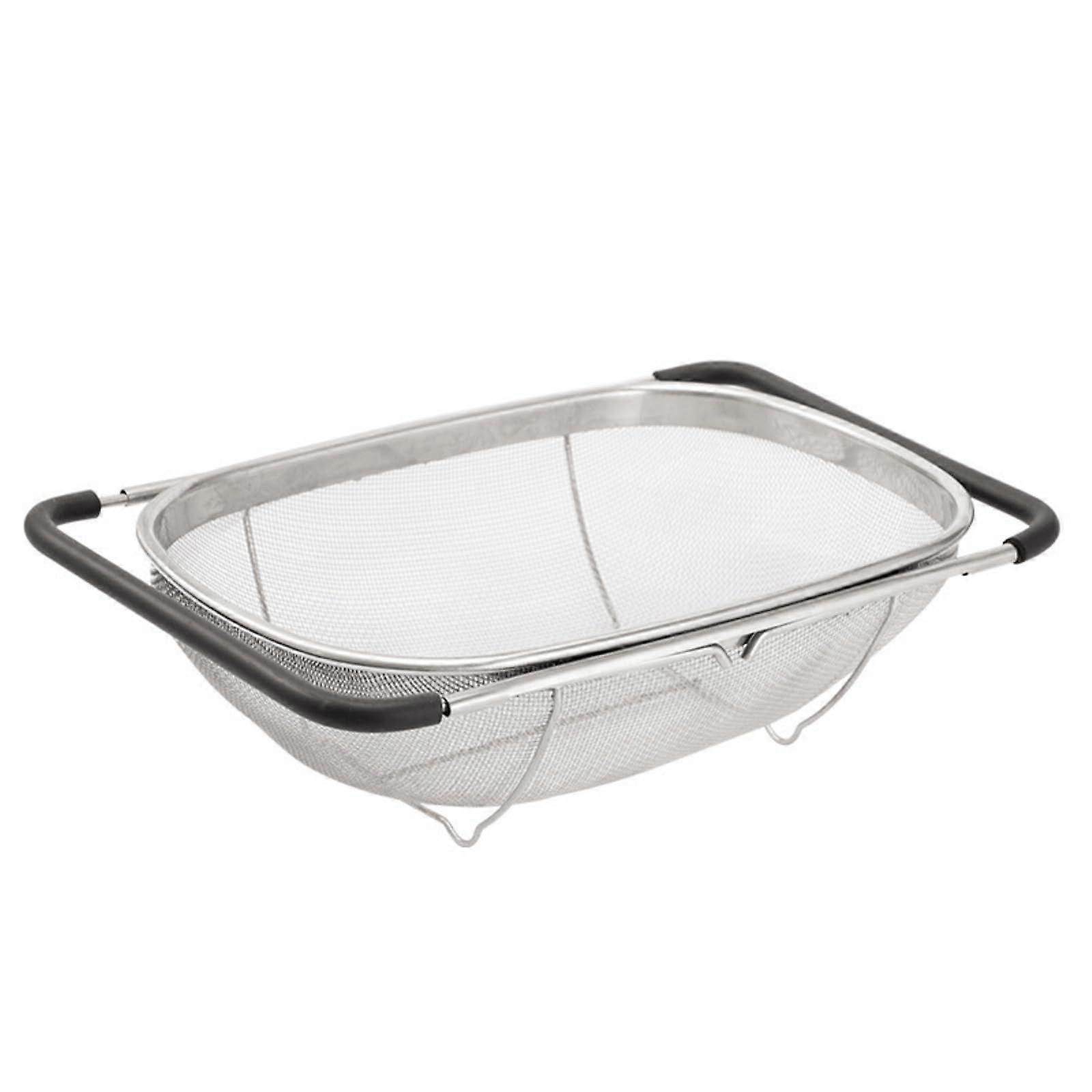 4qt Stainless Steel Oval Colander with Fine Mesh for Straining and Draining