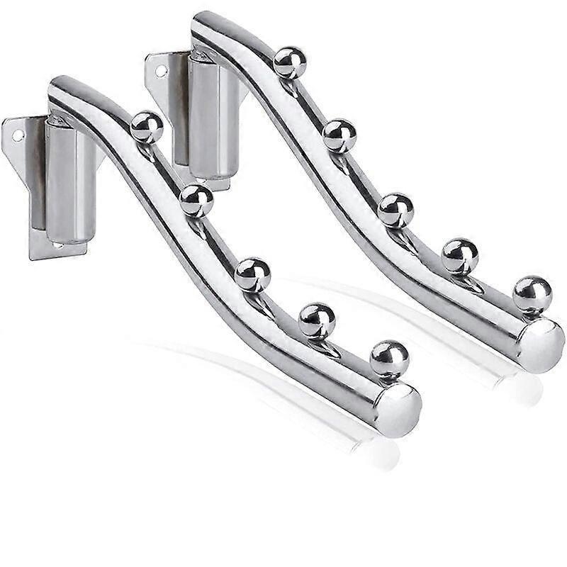 Folding Wall-Mounted Clothes Hanger Rack with Swing Arm for Bathroom