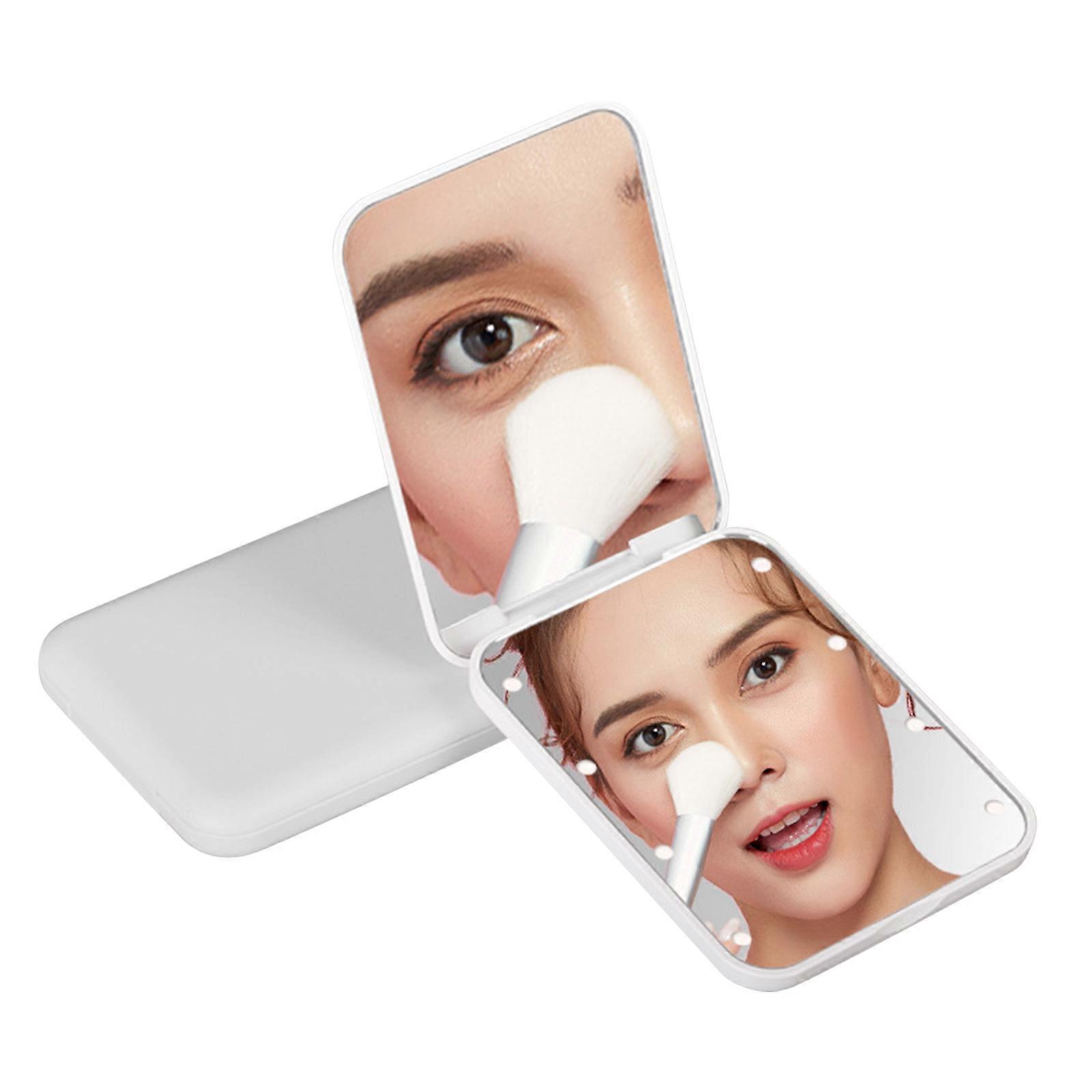Lightweight LED Vanity Mirror with 1X/2X Magnification, Portable Design