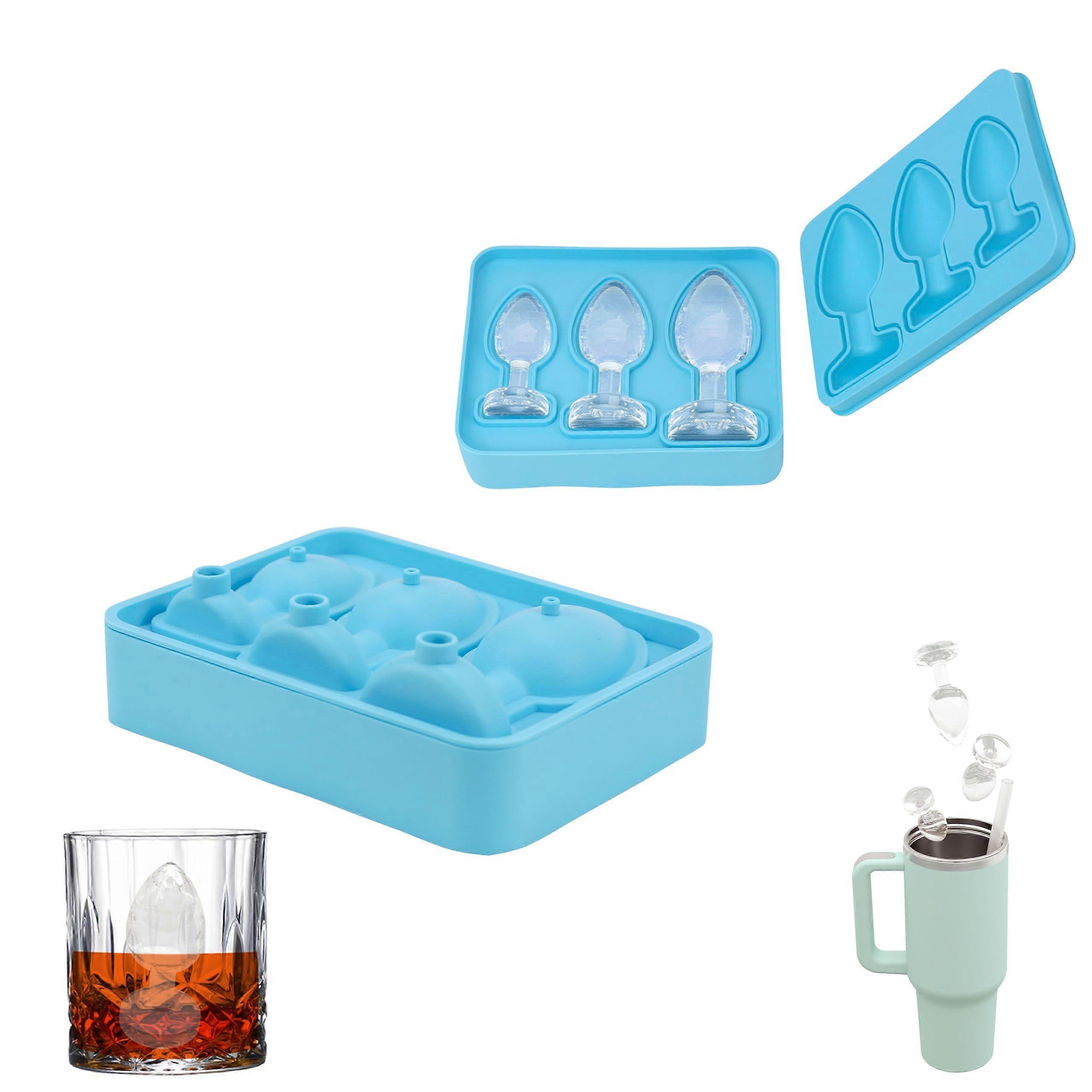 2 Pack Funny Silicone Easy-Release Ice Cube Molds for Cocktails and Whiskey