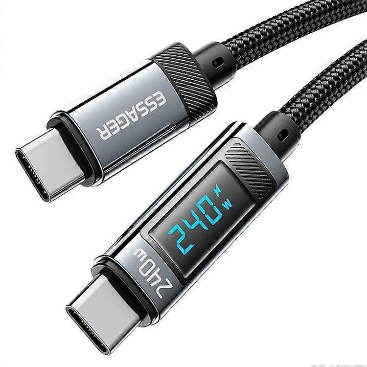 ESSAGER ES-X47 240W Digital Display Quick Charging Data Cable 1m Type-C to Type-C Charging Cord