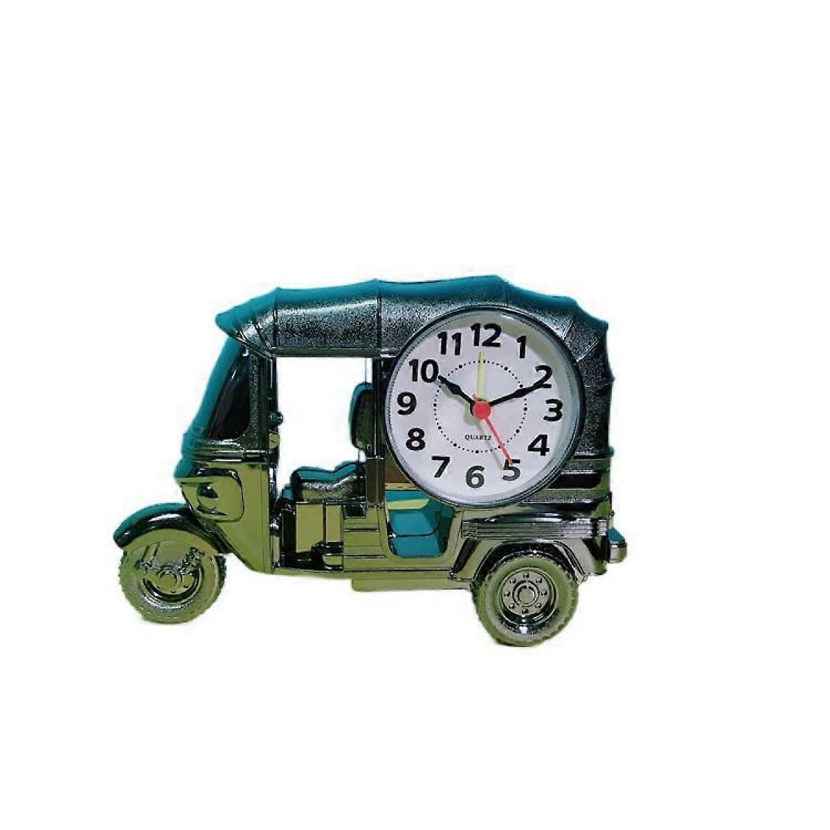 Despertador retrô em forma de triciclo da escola primária com lembrete de cronometragem personalizado, preto, 7 polegadas 4,72 polegadas