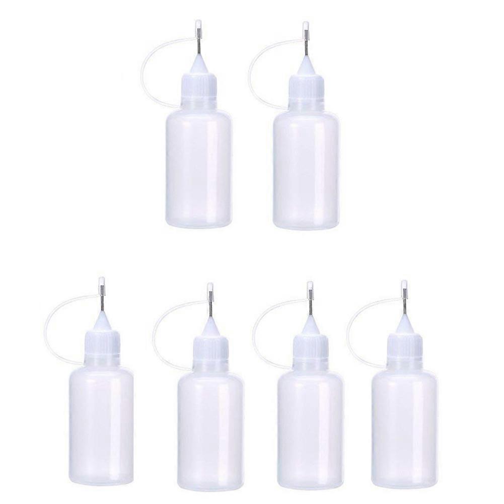 6Pcs 30ml Needle Tip Glue Bottle DIY Paper Art Quilling Tool Bottle Needle Bottle Applicator