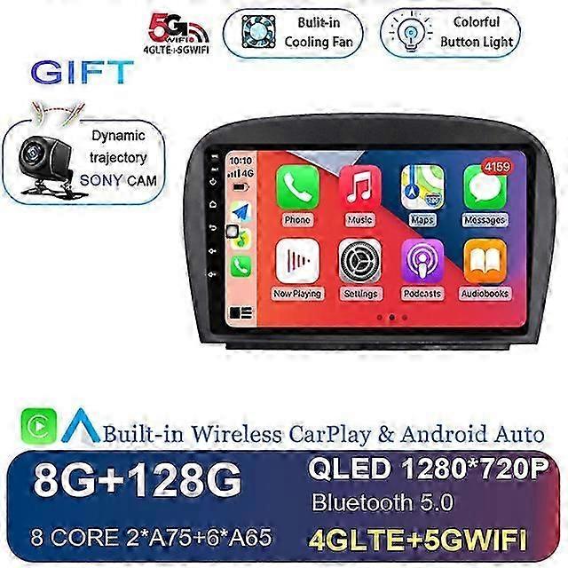 Android 12 pour Mercedes SL R230 SL350 SL500 SL55 SL600 SL65 2001-2007 DSP 360 Caméra GPS Navigation