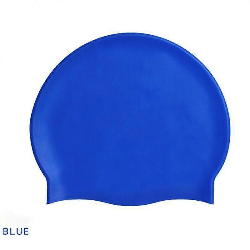 Swimming Cap Silicone Waterproof Solid Color Head Guards Ears Waterproof  Pool Hat