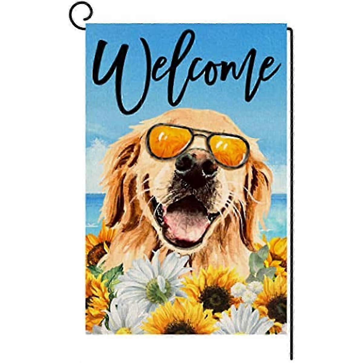 Summer Dog Garden Flag