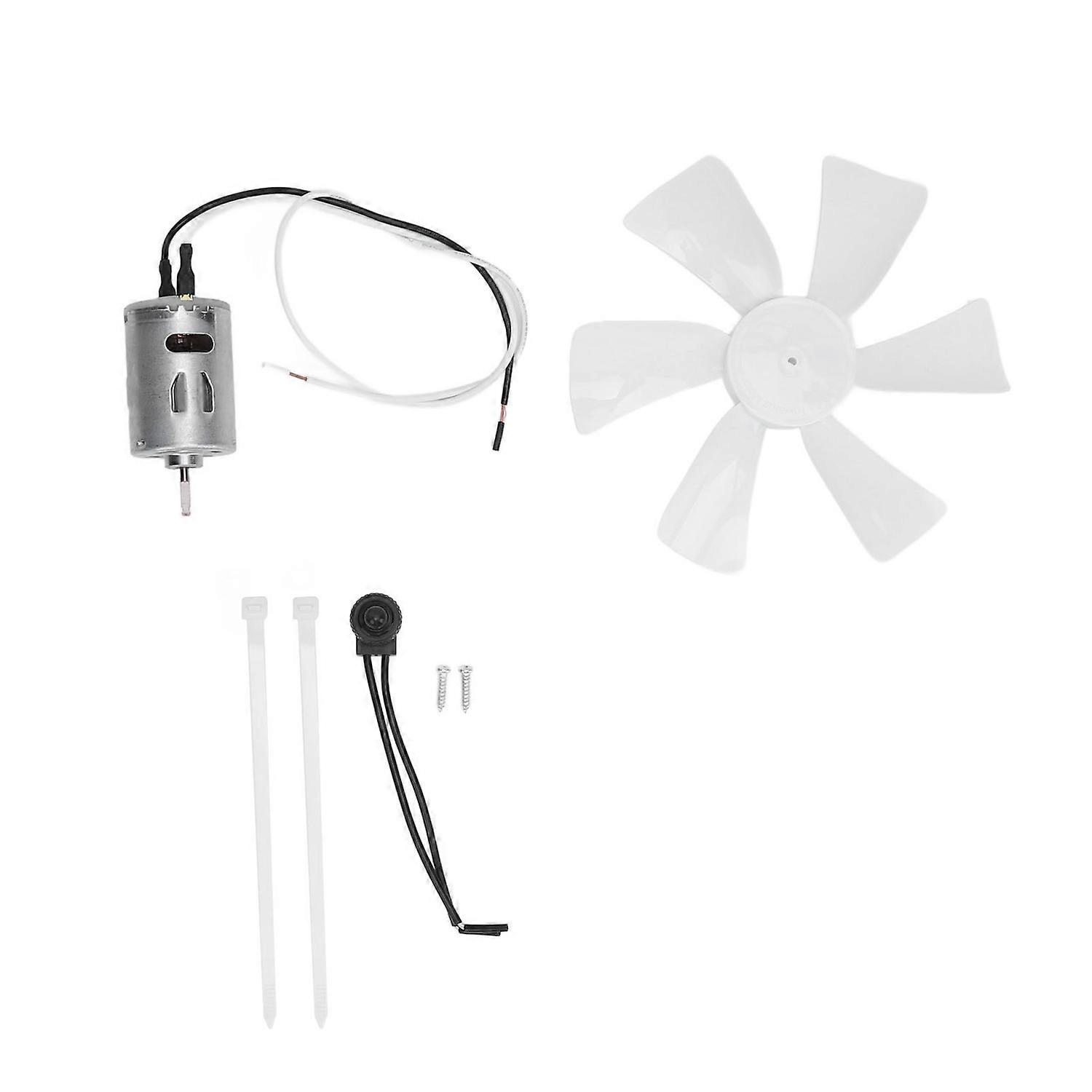 RV Vent Fan Blade Set Plastic 6in RV Ventilation Fan Blade with 12V Motor D Axes for Air Circulating