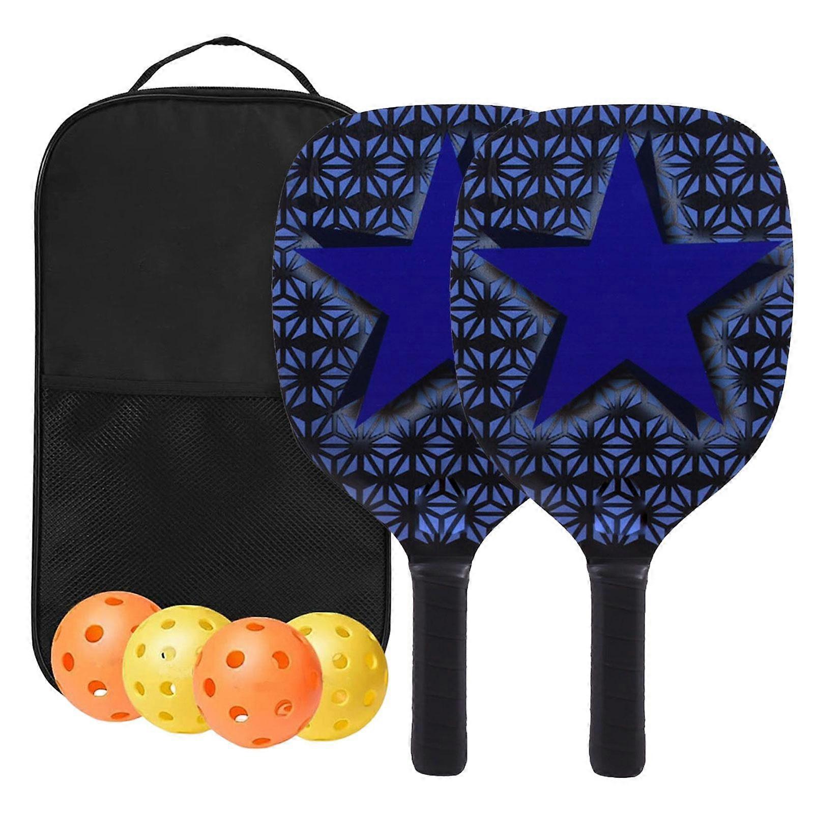 Portable Pickleball Paddle Set Rackets Honeycomb 4 Balls Beginners Men