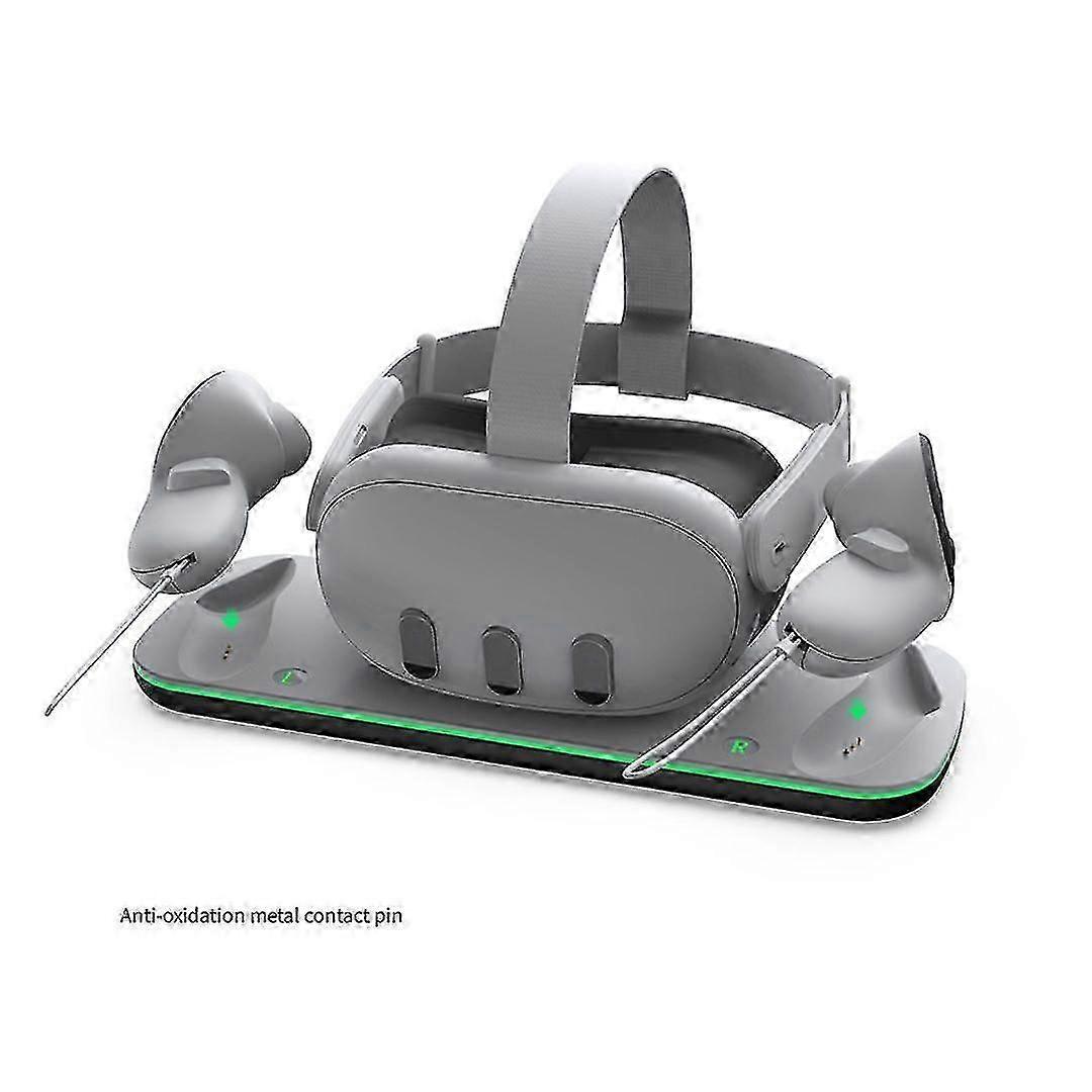 محطة شحن عالية السرعة لسماعة الرأس Meta Quest 3 Vr ووحدات تحكم تعمل باللمس مع RGB Light