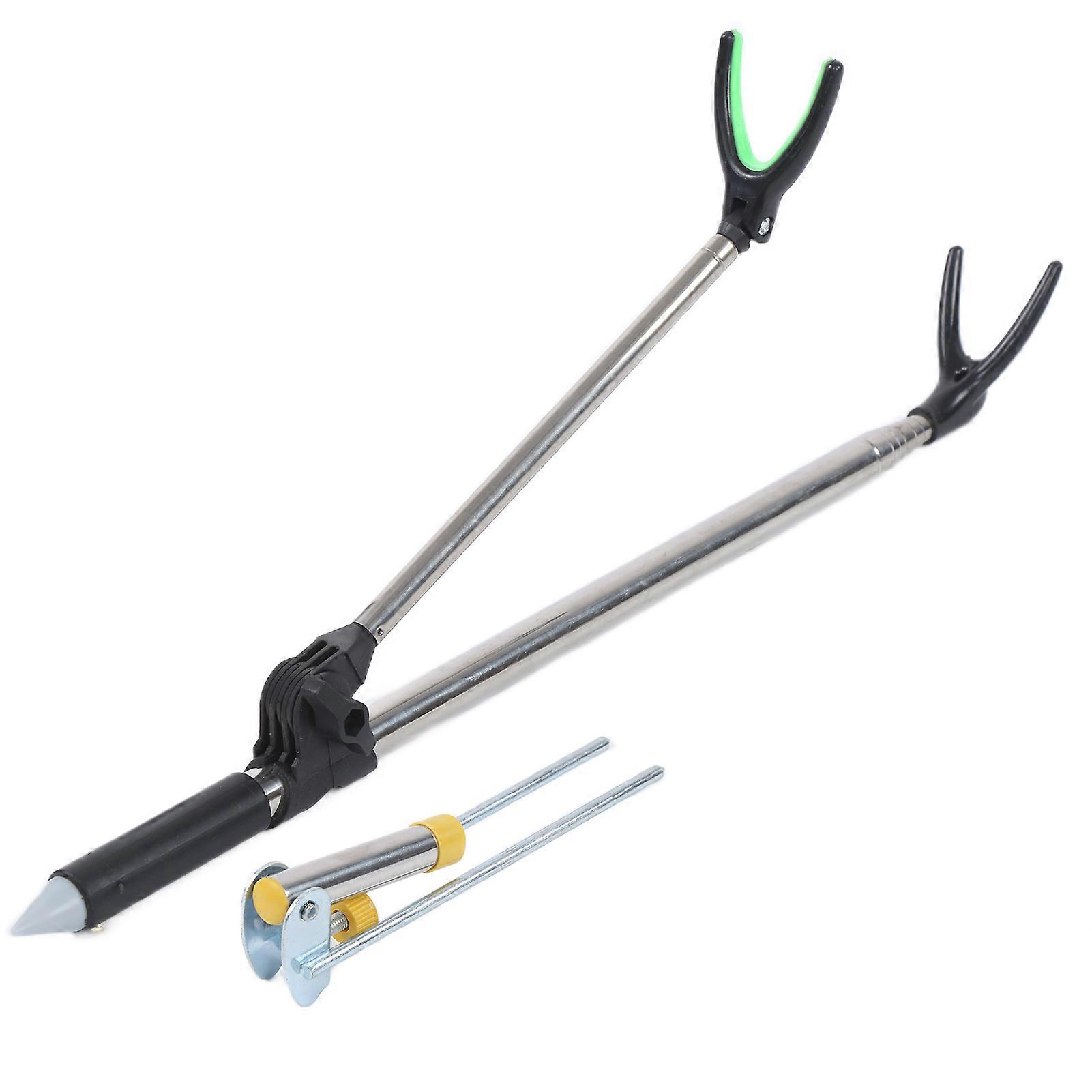 supports de canne à pêche en acier inoxydable insert au sol support de pêche en forme de Y