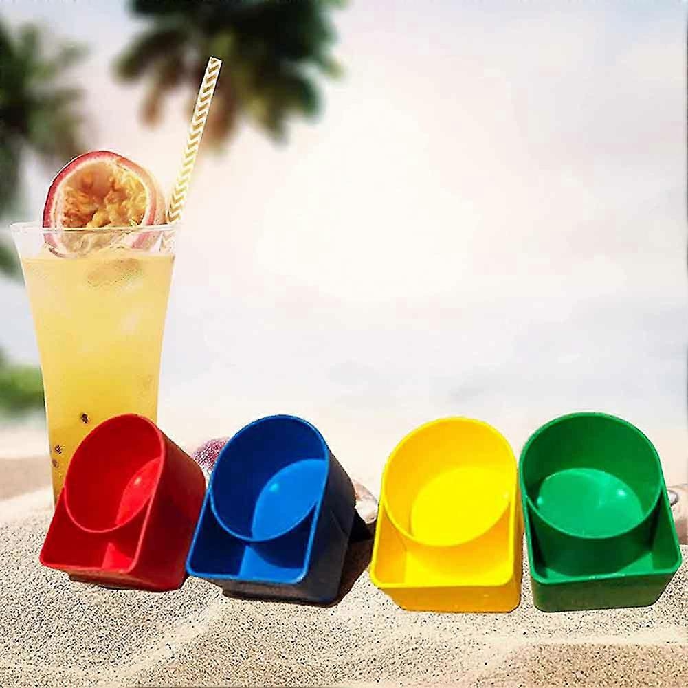 Reusable Beach Drink Holders Stable Beach Sand Coasters Yellow