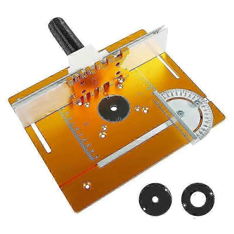 Aluminium Router Table Insert Plate, Wood Milling Flip Board with Miter Gauge,Router Trimmer Woodwo