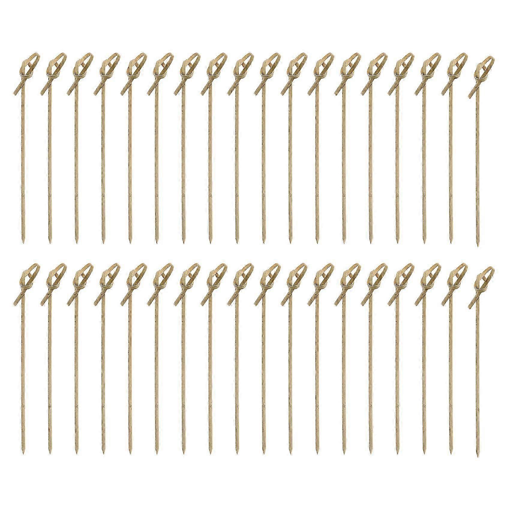 Cocktail Sticks 300 Pcs Food Japaneses Style Bamboo Knotted Skewers Bamboo Toothpicks with Twisted