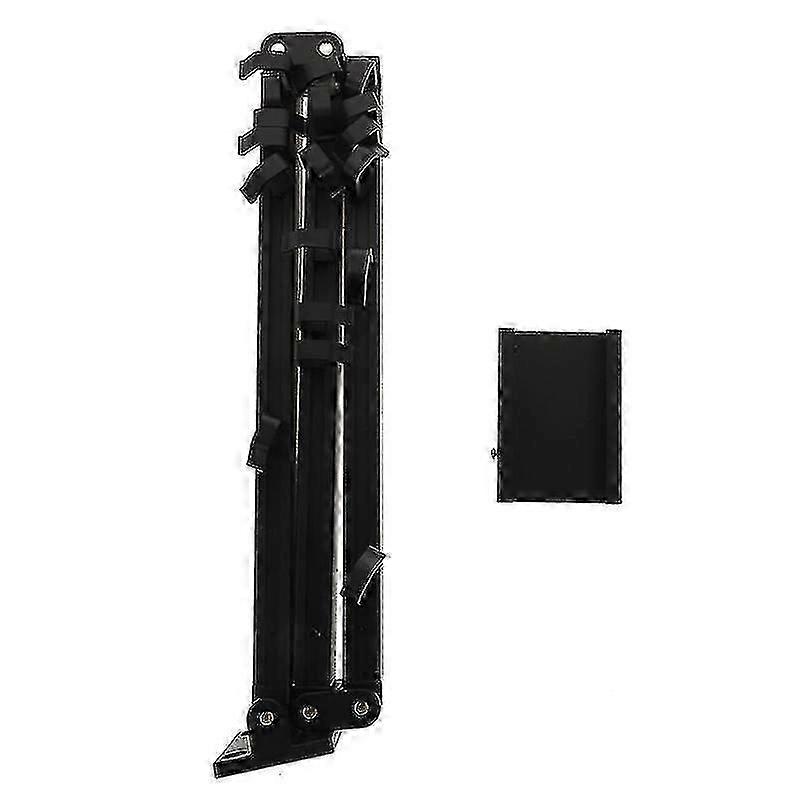 120X9x9cm Black 3 Fold Utility Hooks 1pc Shrinkage Punch-free Clothing Rack Clothes Drying Rod Cloth
