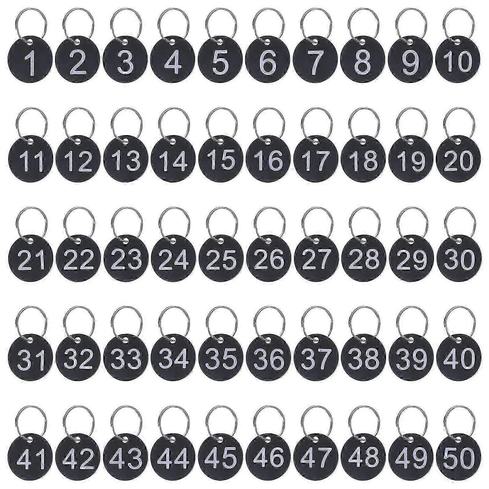 50 Sets Round Number Tags Acrylic Number Tags Portable Number Tags Hanging Number Tags with Rings