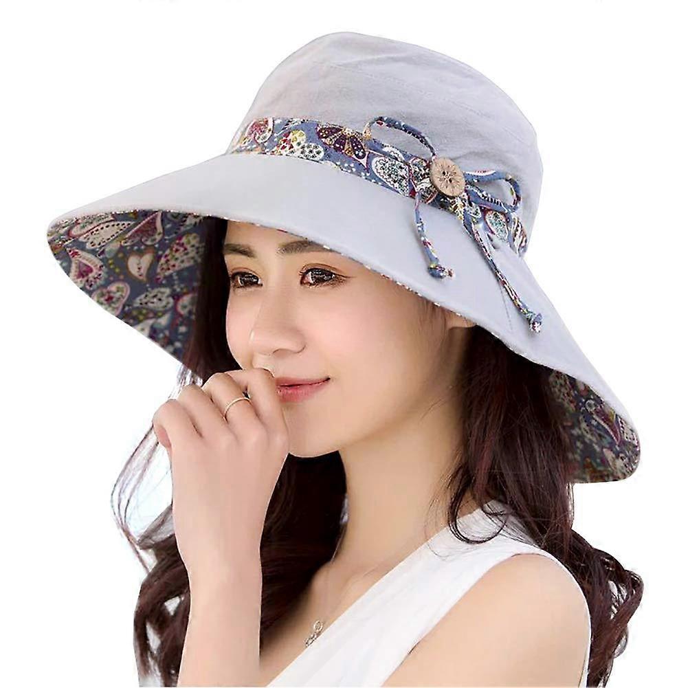 Foldable Wide Brim Hat Packable For Beach Sun Protection Lightweight Travel Hat
