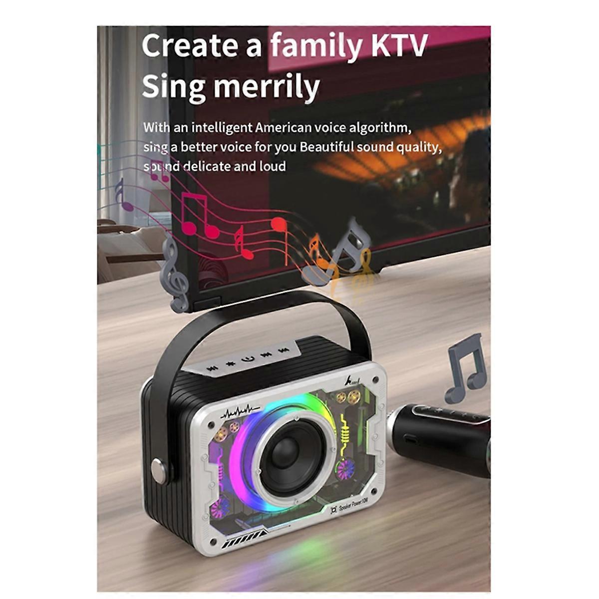 Bluetooth Speaker for Home Outdoor Singing-Gray