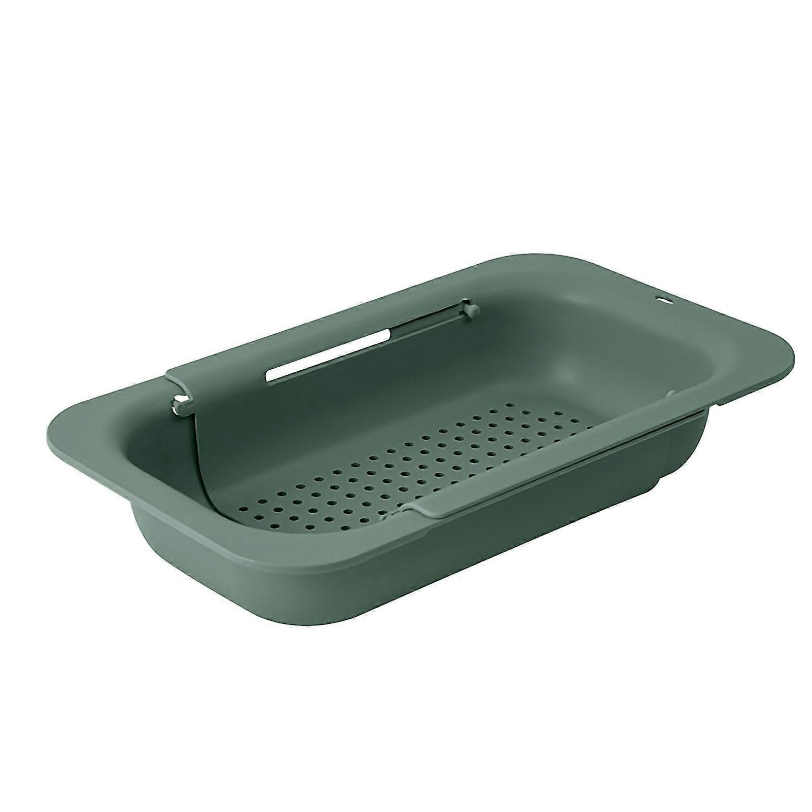 Retractable Sink Basket Rectangular Multifunctional Thicken Durable PP Drain Basket for Vegetable Fruit