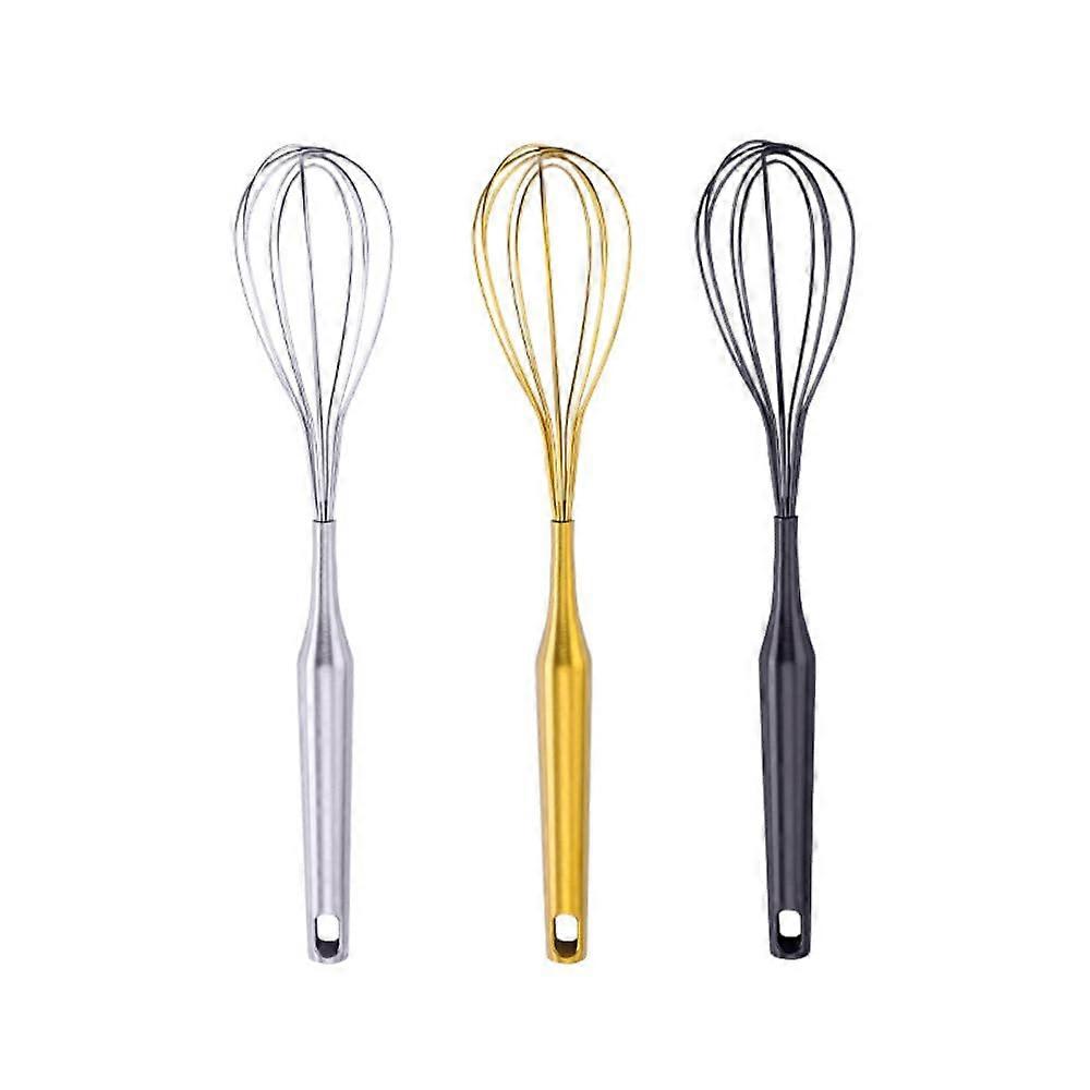 Stainless Steel Egg Beaters Set of 3, Manual Cream Mixer, Kitchen Baking Tools for Egg Liquid and Whisking