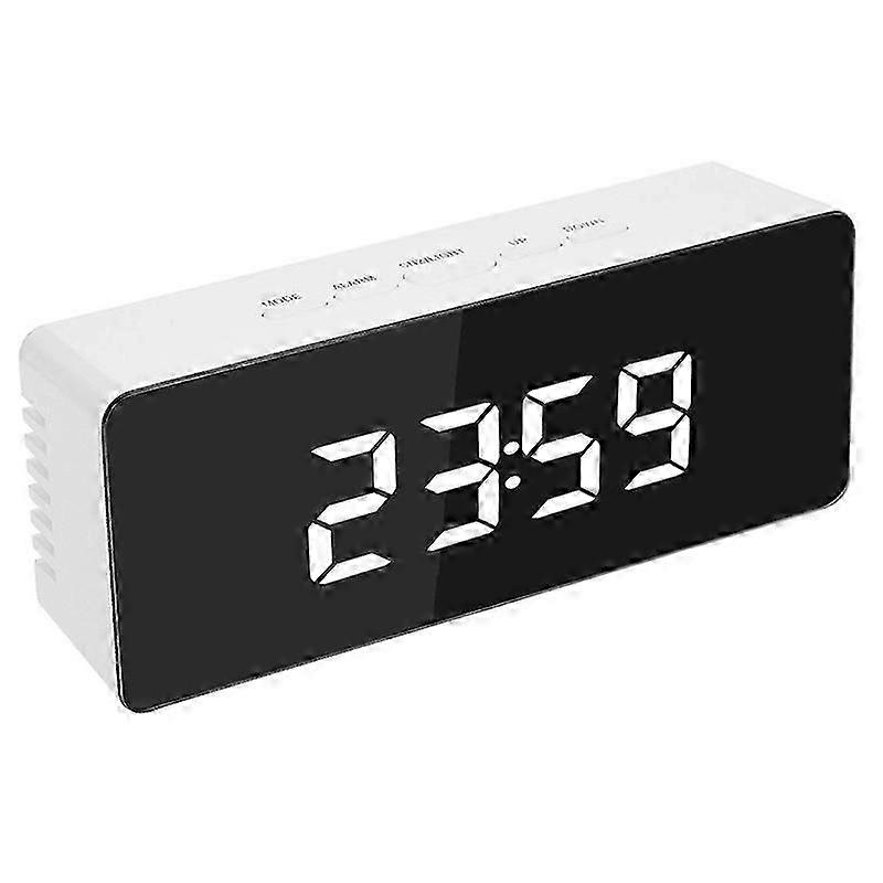 EK8LED Mirror Alarm Clock Digital Snooze Table Clock Electronic Large Time Temperature Display Clock