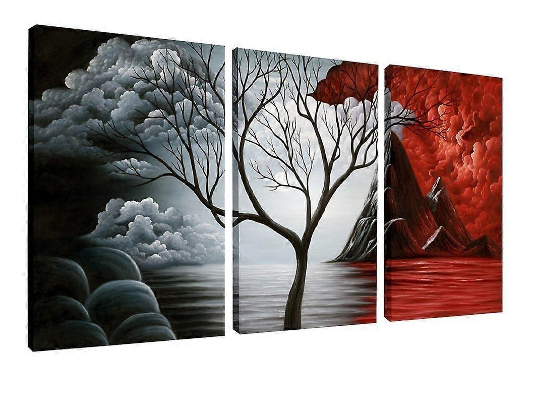 Extra Large Cloud Tree Modern Gallery Wrapped Canvas Printing Art Work Abstract Landscape