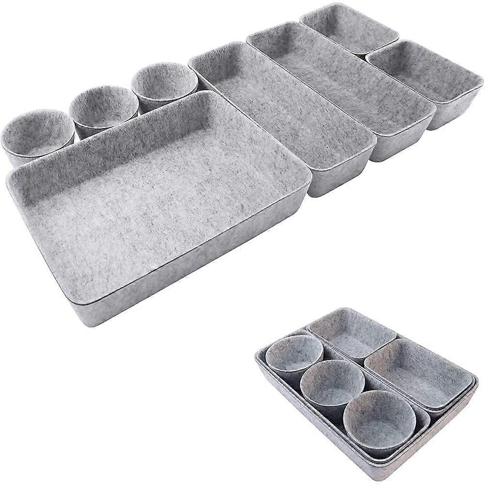 Stackable Non-slip Felt Organizer Set For Cosmetics And Office