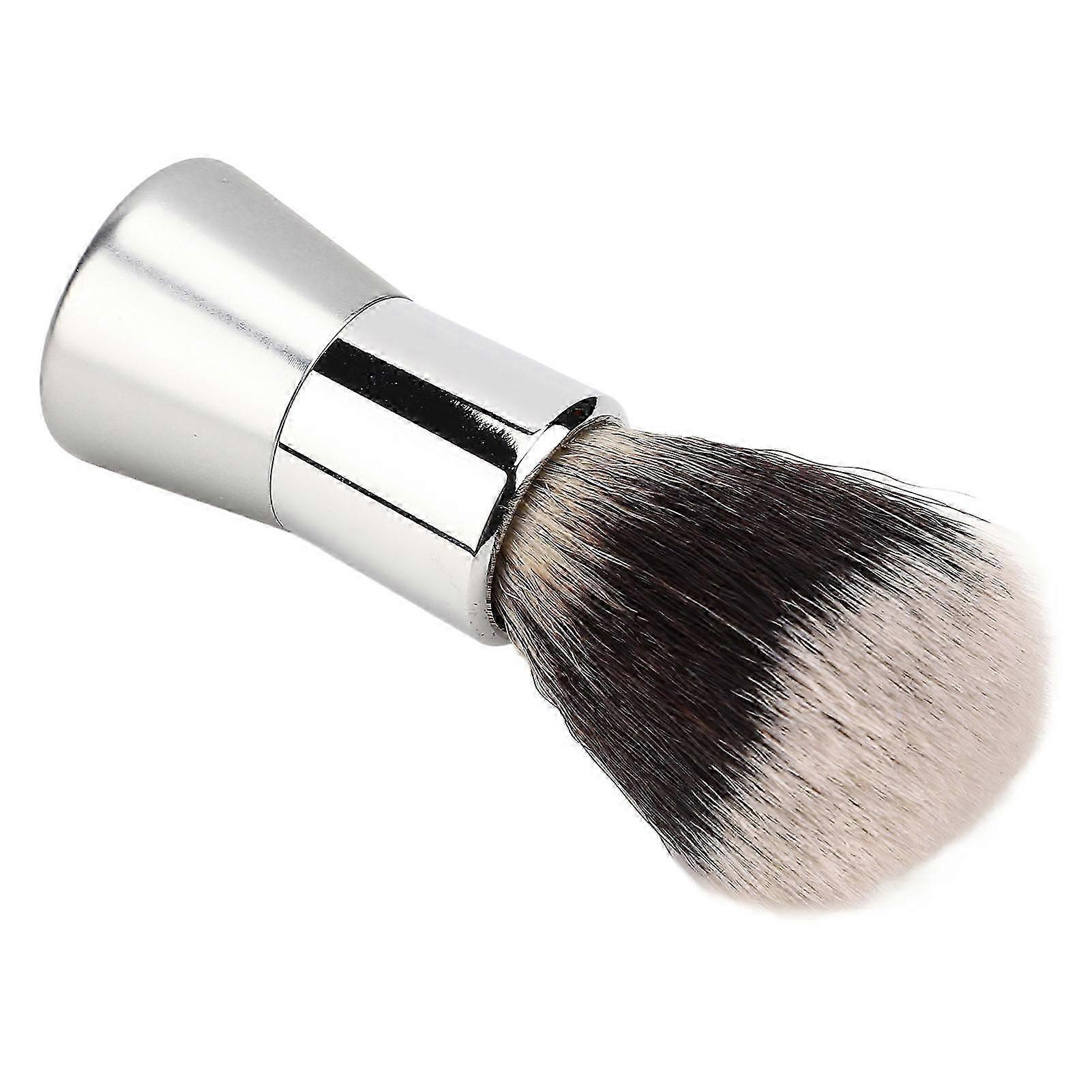 Men Shaving Beard Brush Multipurpose Nylon Salon Cleansing Foam Brush with Metal Handle for Home Salon Travel